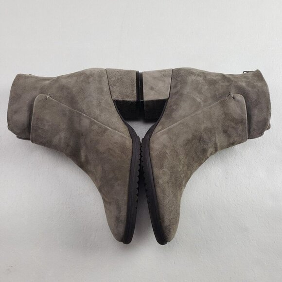 Sesto Meucci Foss Ankle Boot Womens 8.5 Beige Suede Back Zip Made in Italy - Picture 5 of 11